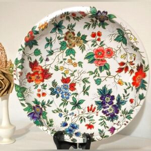 Daher Decorated Ware - Made in England, 1971 Floral Scalloped Bowl